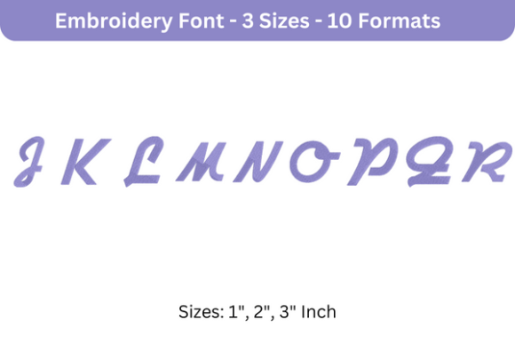 Airstream Font Upper Case J to R: A Versatile Embroidery Solution for Personalized Designs