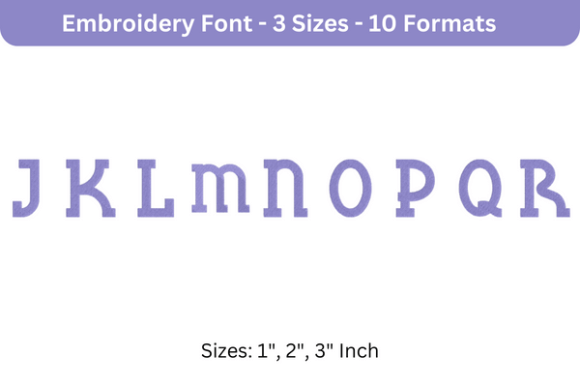 Blue Plate Font Uppercase J to R for Professional Embroidery Projects