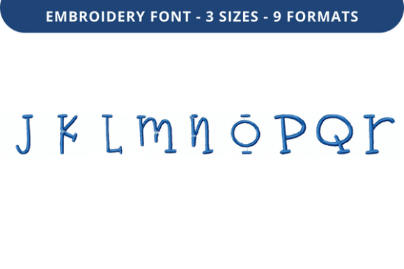 Boo Bear Font Lowercase J to R for Creative Embroidery Projects