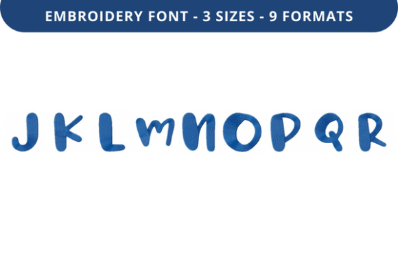 Caramallows Font Uppercase J to R for Personalized Embroidery