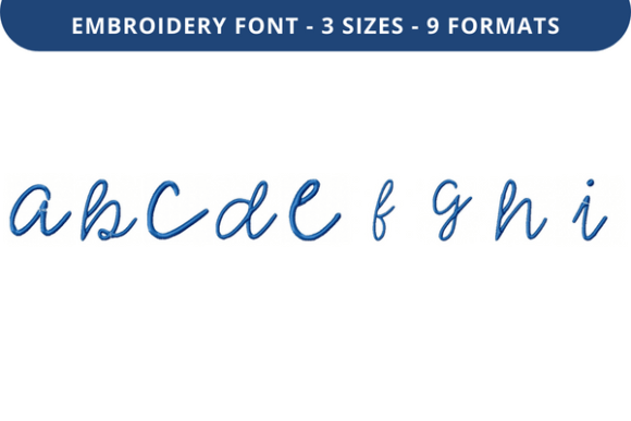 Melinoe Font a to I: Elegant Embroidery Design