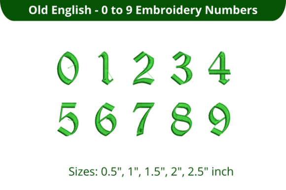 Old English Font 0-9: A Stylish Choice for Embroidery Projects