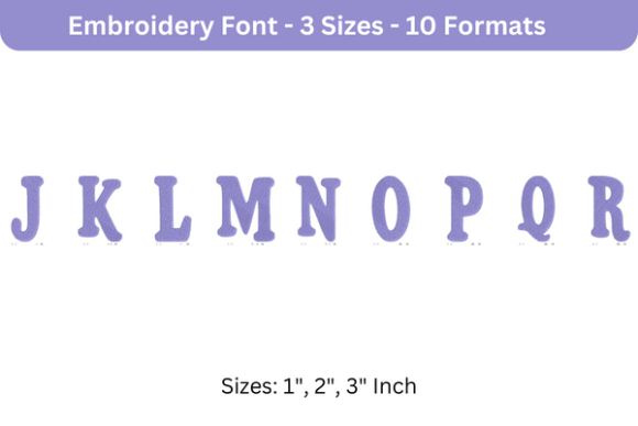 Purevain Font Uppercase J to R: A Versatile Embroidery Solution