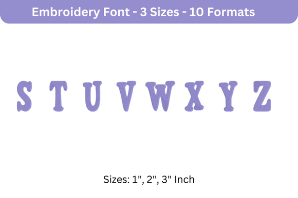 Purevain Font Uppercase S to Z: Elevating Embroidery with Precision and Style