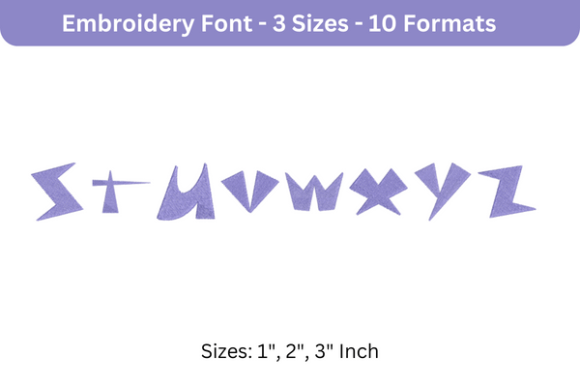 Space Patrol Font S to Z: A Versatile Embroidery Font for Creative Projects