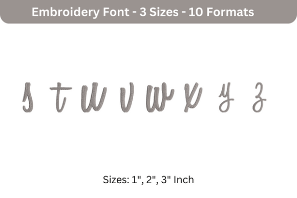 Sweet Bee Font Lowercase S to Z: A Versatile Embroidery Solution for All Your Projects
