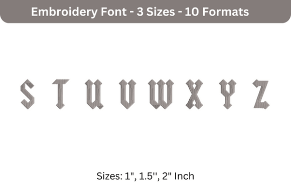 Yeller Font S to Z: A Versatile Embroidery Font for Personalized Designs